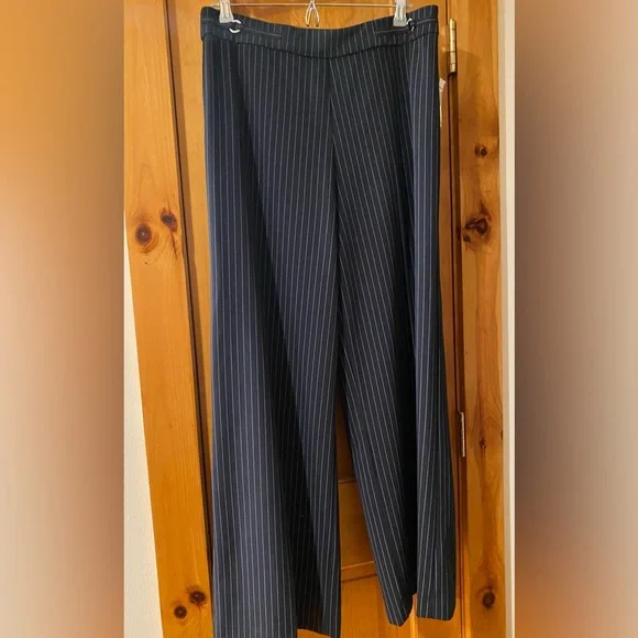 🎉HP🎉NEW ROZ & ALI Palazzo Pants Baggy Wide Leg Dress Slacks Flowy Spandex 12 - Picture 2 of 7
